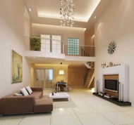 Simple salle blanche vivant en duplex