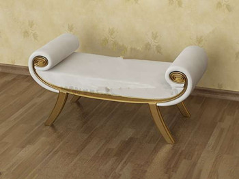 Blanc banc canap cercles d'or