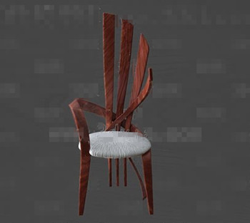 Unique chaise en bois coussin rond