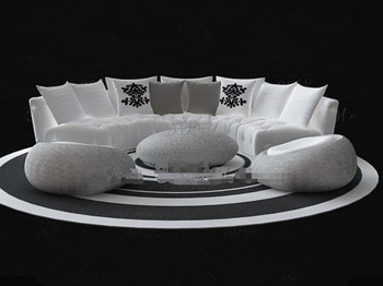 Blanc combinaison sofa circulaire