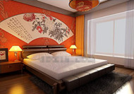 De style chinois chambre orange simples