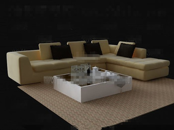 Pale canap jaune et combinaison tea table