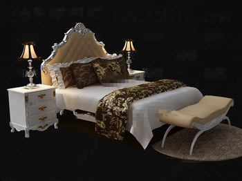 Exquise et le luxe lit double blanc