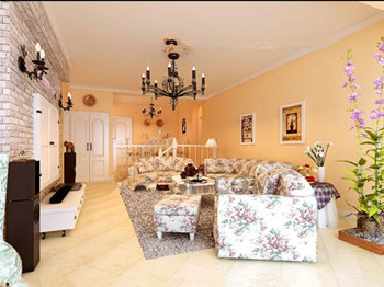 Style europen chambre confortable pastorale vivante