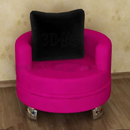Confortable canap rond rose rouge