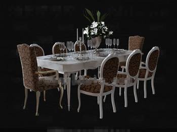 Blanc forme allonge combins table