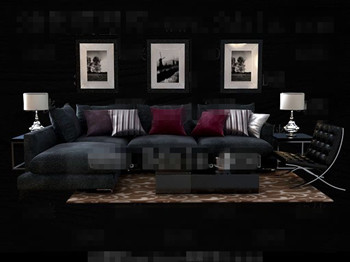 Moderne et confortable combinaison canap noir