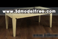 Simple wooden table th modle 3D