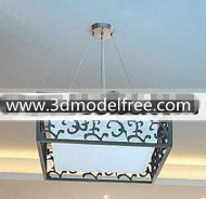 Lampe chinoise sculpt pendentif carr