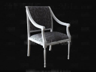 Blanc tissu chaise en bois