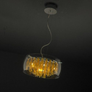 Lustre moderne cristal de fer forg