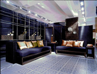 Fonc canap en tissu bleu doux