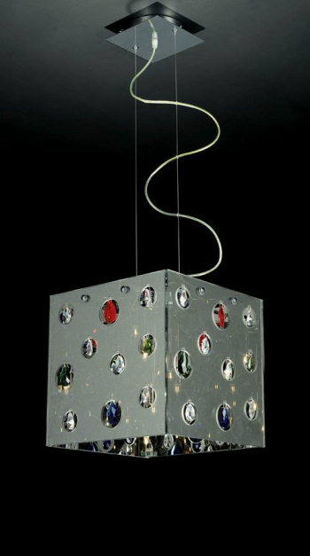 Intgr abat-jour carr lustre