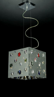 Intgr abat-jour carr lustre