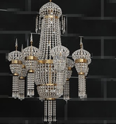 Lustre en cristal rideau de perles