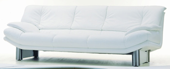 Moderne Blanc canap trois places en tissu