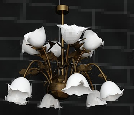 Lys blanc pendentif mtallique en pot