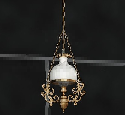 Or Pendentif sculpt dcor blanc