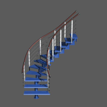 3d escalier de mode bleu