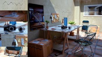 Le modle 3D banc en plein air