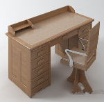 Modle de bureau en bois massif