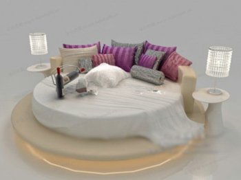 Lit modle ronde europenne 3d
