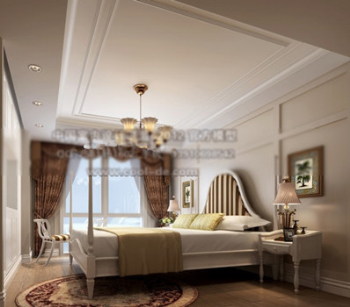 Double spacieuse modle 3d de lit