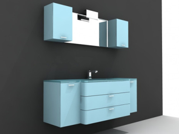 Bleu avec du blanc armoires modles 3D
