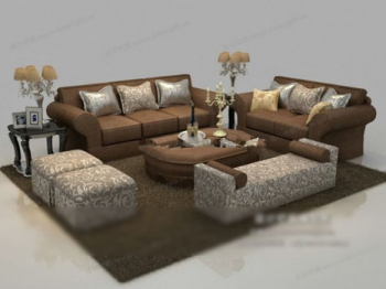 Modle 3d canap marron