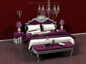 Lit noble pourpre modles 3D