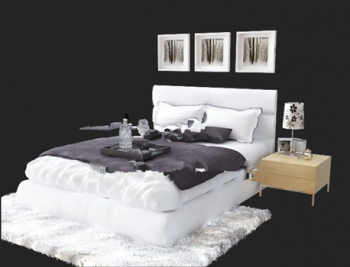 Modle 3d chambre blanche
