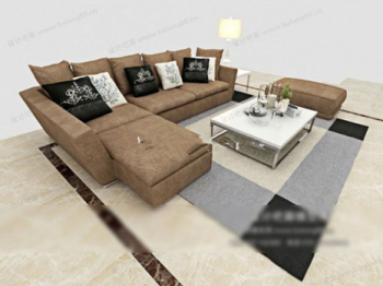 Canap marron rgl modles 3D