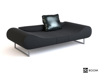 Noir modle de beaut en daim canap