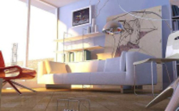 Le soleil minimaliste moderne Type de salon modle 3D