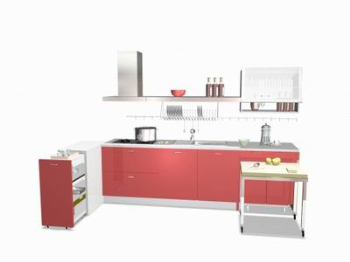 Le rouge armoires combinaisons modle 3D