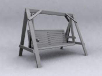 Solide balançoire en bois modle 3D