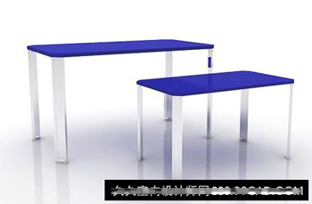Simple et lgant  manger table bleue modle 3D