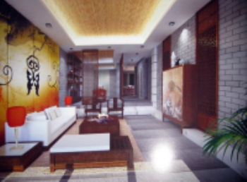 De style chinois  grille style abstrait salon modle 3D