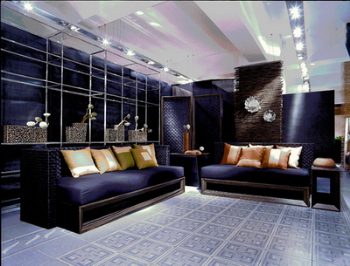 Fonc tissu bleu tendre modle 3D canap
