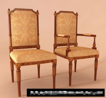 Europenne luxe modle 3D en bois chaise