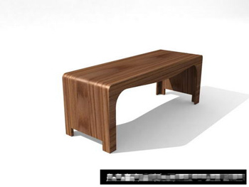 Banc en bois massif modle 3D