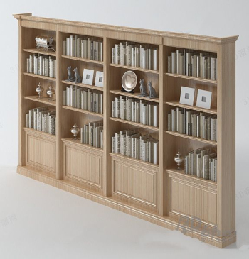Modle de bibliothque en bois massif