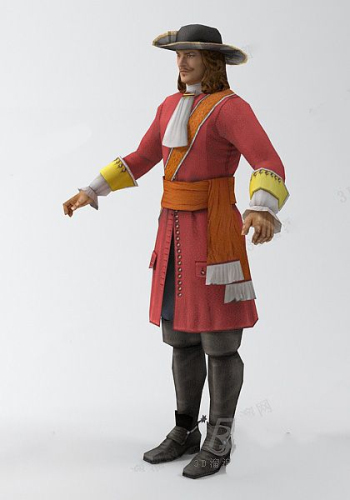 Le modle 3D de noblesse mâle rouge