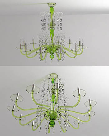 Les lustres en cristal de mode de modles 3D