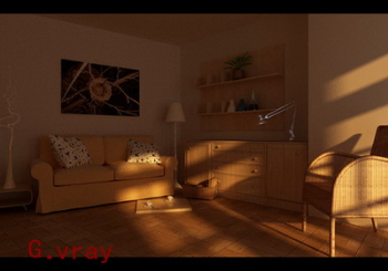Sunset chambre modle vivant 3D