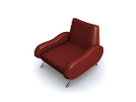 Red modle 3D de canap en cuir