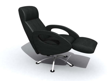Den bureau noir chaises Modles 3D
