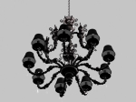 Sculpt lustre en fer forg de verre