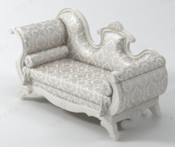 Canap modle 3d de la chaise d'argent de luxe