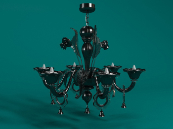Modles 3D de lustre en fer forg noir